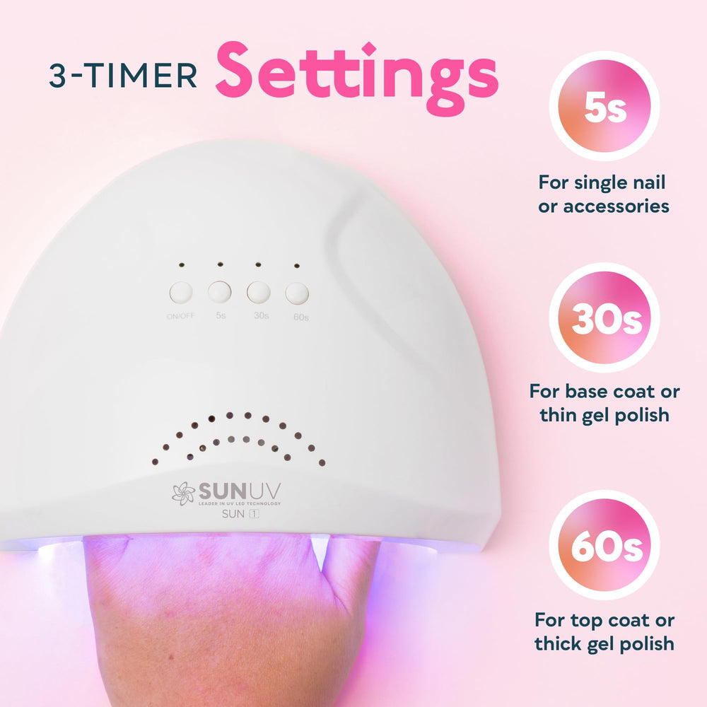 SUNUV SUNONE removed base displayed for easy pedicure access and cleaning
