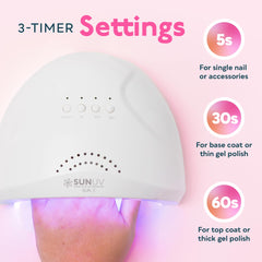 SUNUV SUNONE removed base displayed for easy pedicure access and cleaning