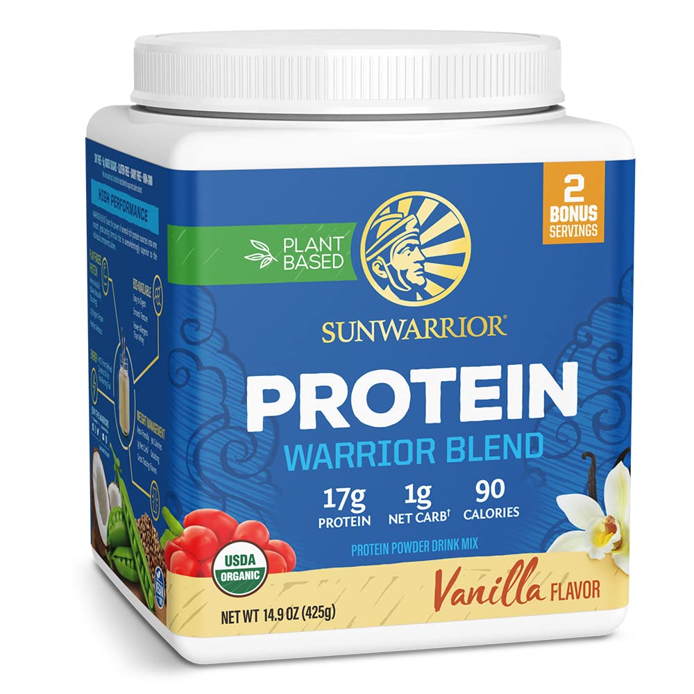 Sunwarrior frente del envase mostrando presentación y claridad de ingredientes
