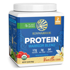 Sunwarrior frente del envase mostrando presentación y claridad de ingredientes