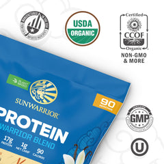 Sunwarrior vanilla mixed shake in glass for quick post-workout fuel