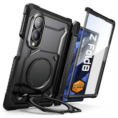 SUPCASE front packaging showing case and tempered glass, protects Fold 8