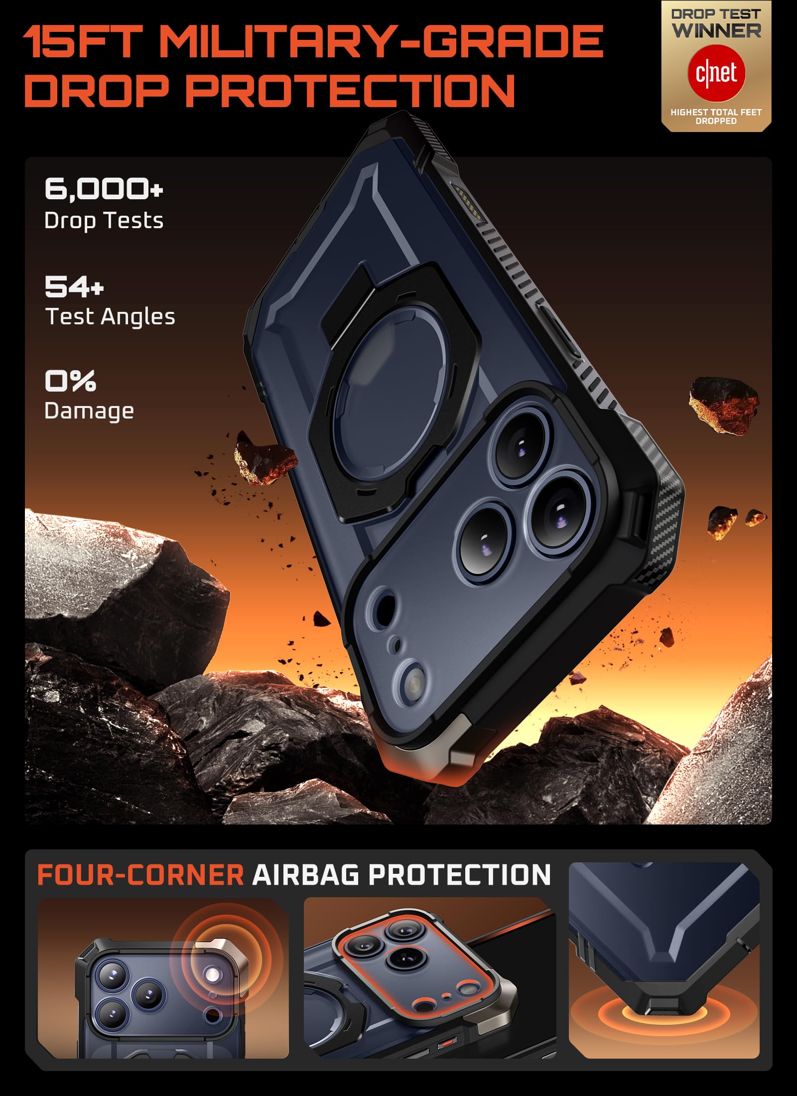 SUPCASE aluminum kickstand extended for hands-free viewing and stability
