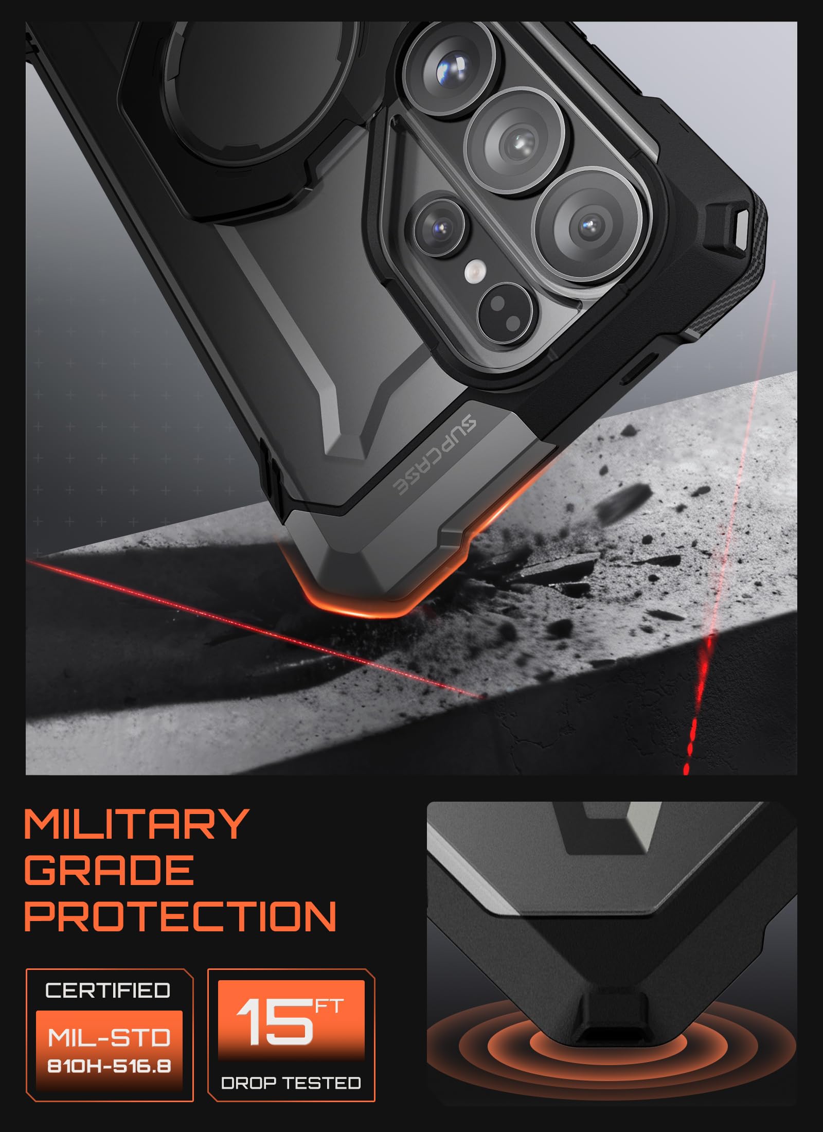 SUPCASE protección elevada alrededor de cámara para evitar rayones