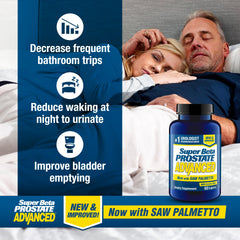 SUPER BETA PROSTATE etiqueta trasera con información de ingredientes y tabla nutricional