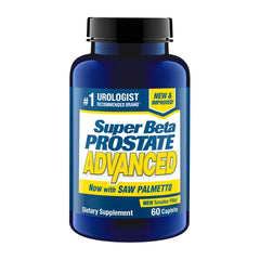 SUPER BETA PROSTATE frasco frontal mostrando etiqueta y beneficios principales