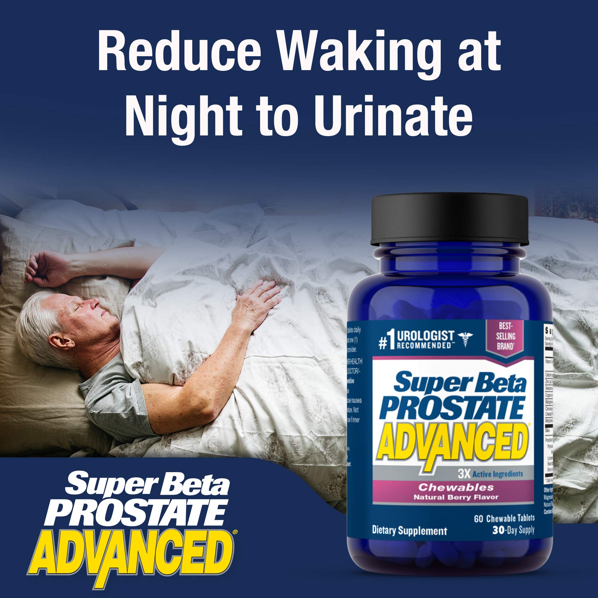 SUPER BETA PROSTATE escena nocturna sugerida para menos interrupciones de sueño