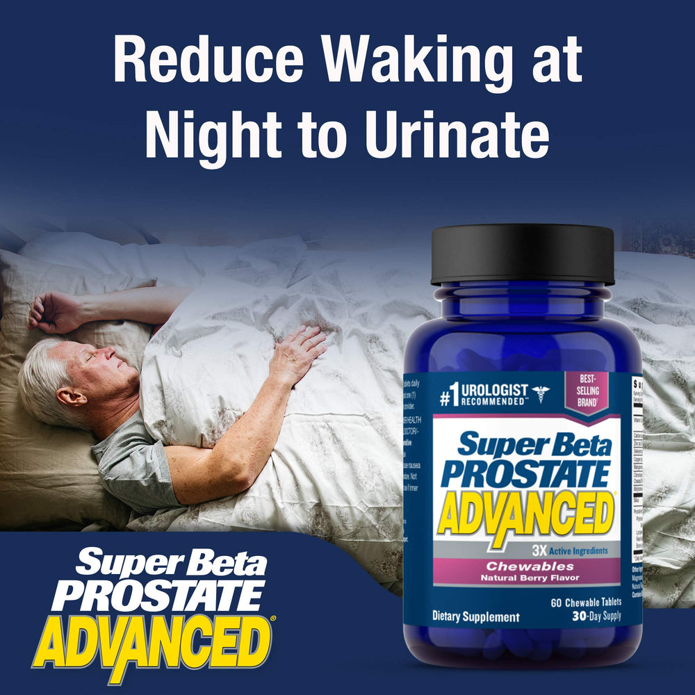SUPER BETA PROSTATE escena nocturna sugerida para menos interrupciones de sueño