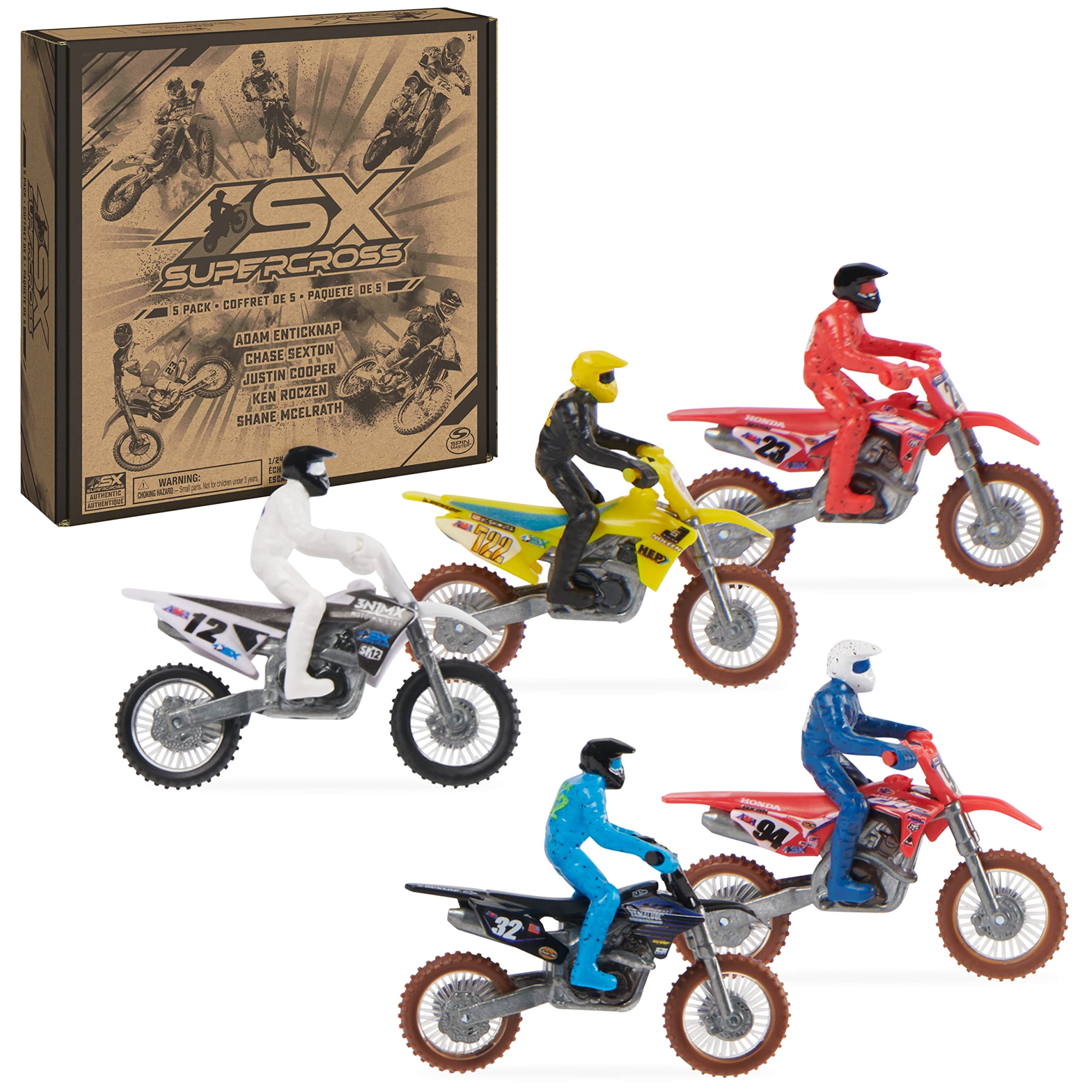 Supercross paquete frontal 5 motos mostrando variedad y valor de colección