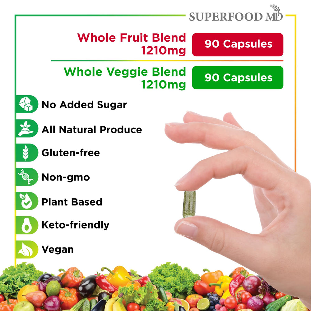 Superfood MD dos frascos juntos indicando la presentación pack de 2 y ahorro