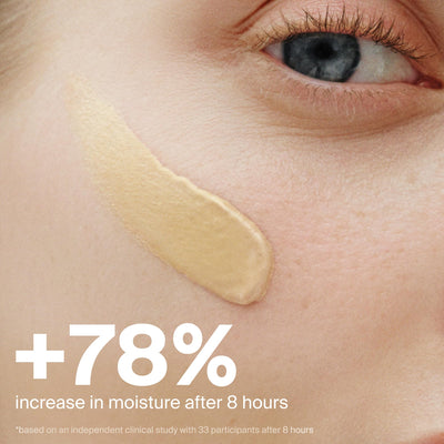 Supergoop! lifestyle image of sunkissed face with natural dewy radiance