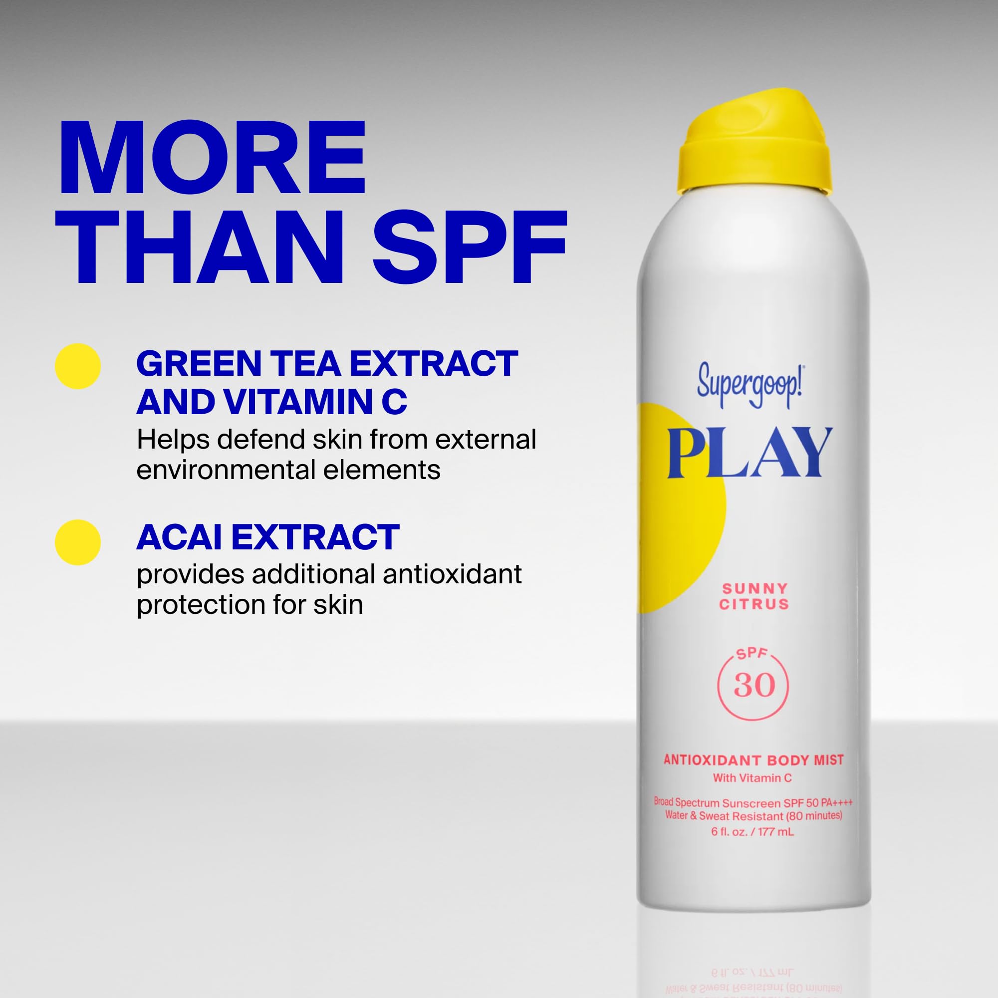 Supergoop! comparación de tamaño 6 fl oz para llevar en bolso deportivo