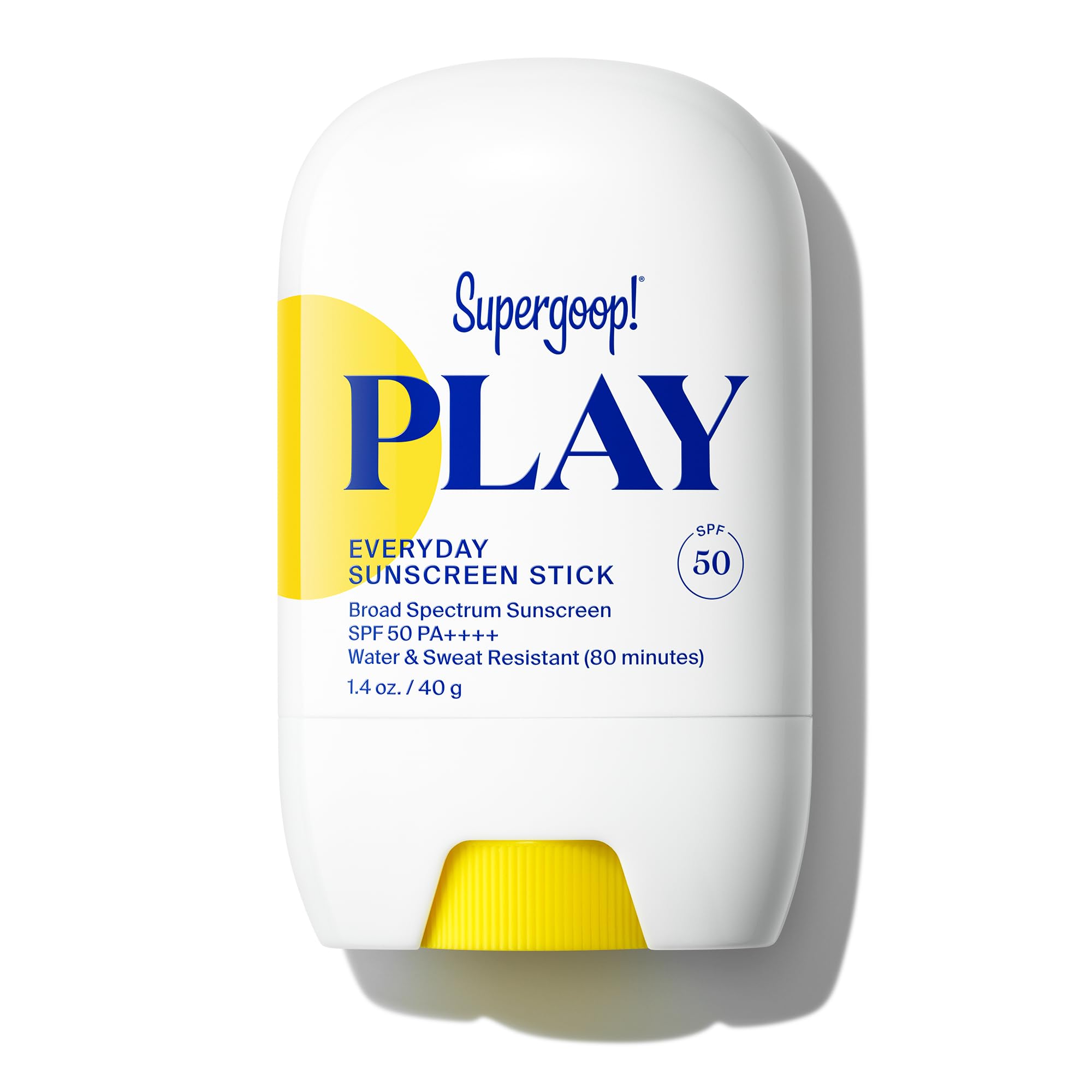 Supergoop! stick frente mostrando diseño y conveniencia