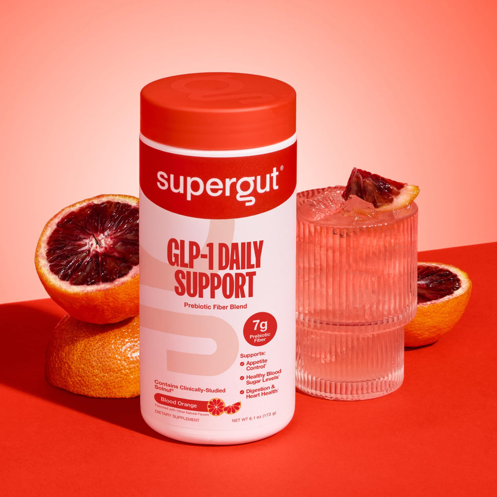 Supergut powder texture macro shot highlighting fine blend for smooth mixing