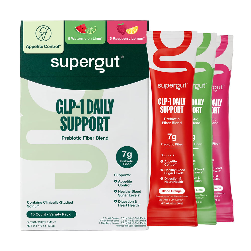 Supergut frente del pack variedad mostrando presentación y beneficios visibles