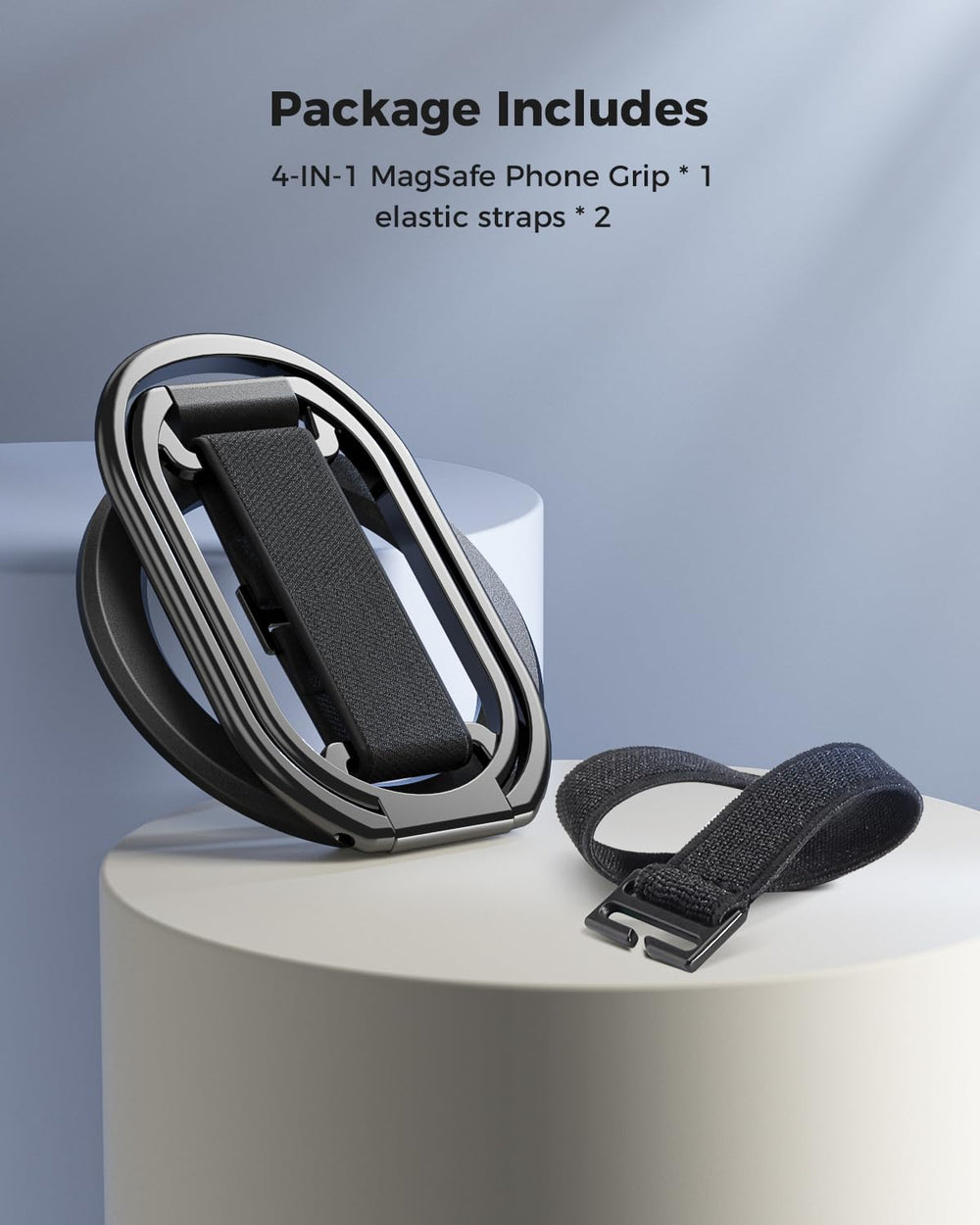 SUPERONE grip retirado junto a cargador inalámbrico sin residuos visibles