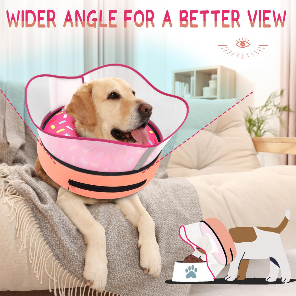Supet inflated collar on small dog providing comfort and reduced stress