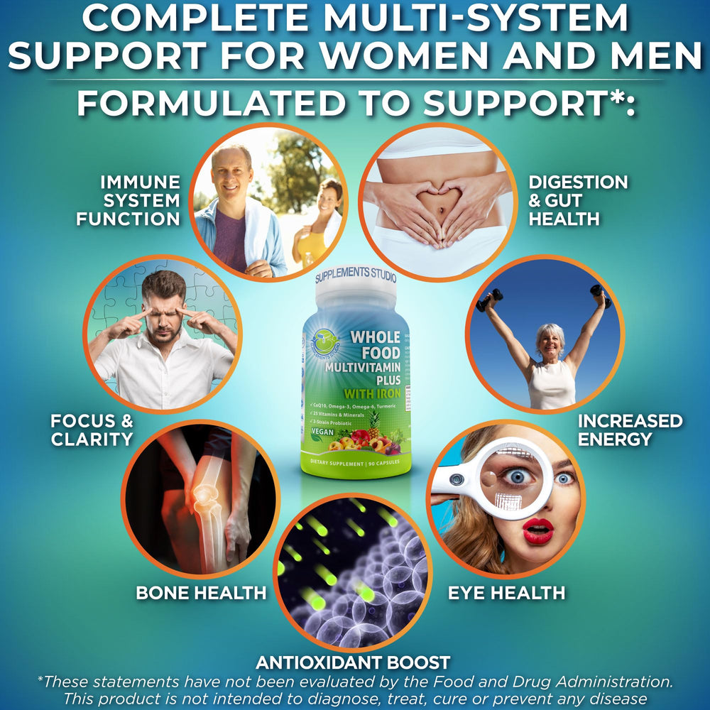 SUPPLEMENTS STUDIO caja abierta con cápsulas que ilustra contenido y presentación diaria