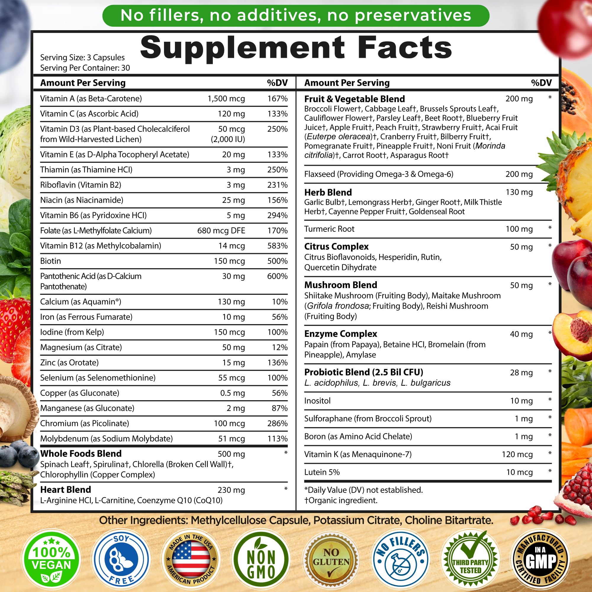 SUPPLEMENTS STUDIO etiqueta nutricional en primer plano para revisar ingredientes y dosis