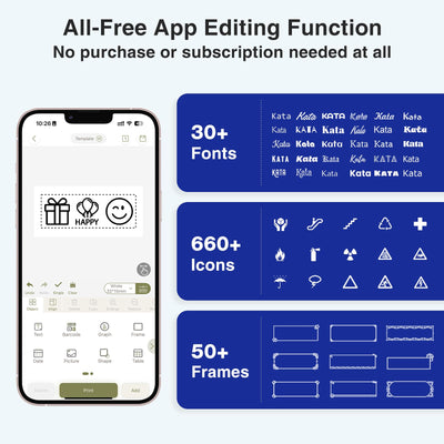 SUPVAN E12 paired with phone app demonstrating custom designs