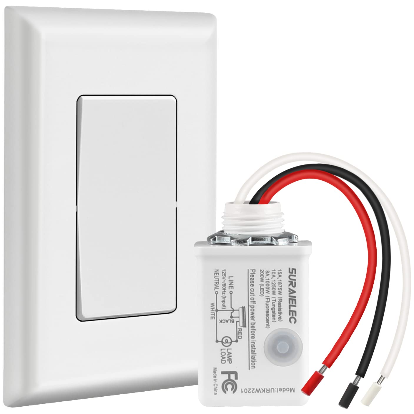 SURAIELEC kit frontal mostrando interruptor y receptor para instalación rápida