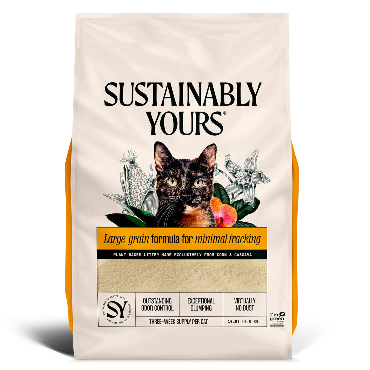 Sustainably Yours front packaging showing product benefits and unscented label