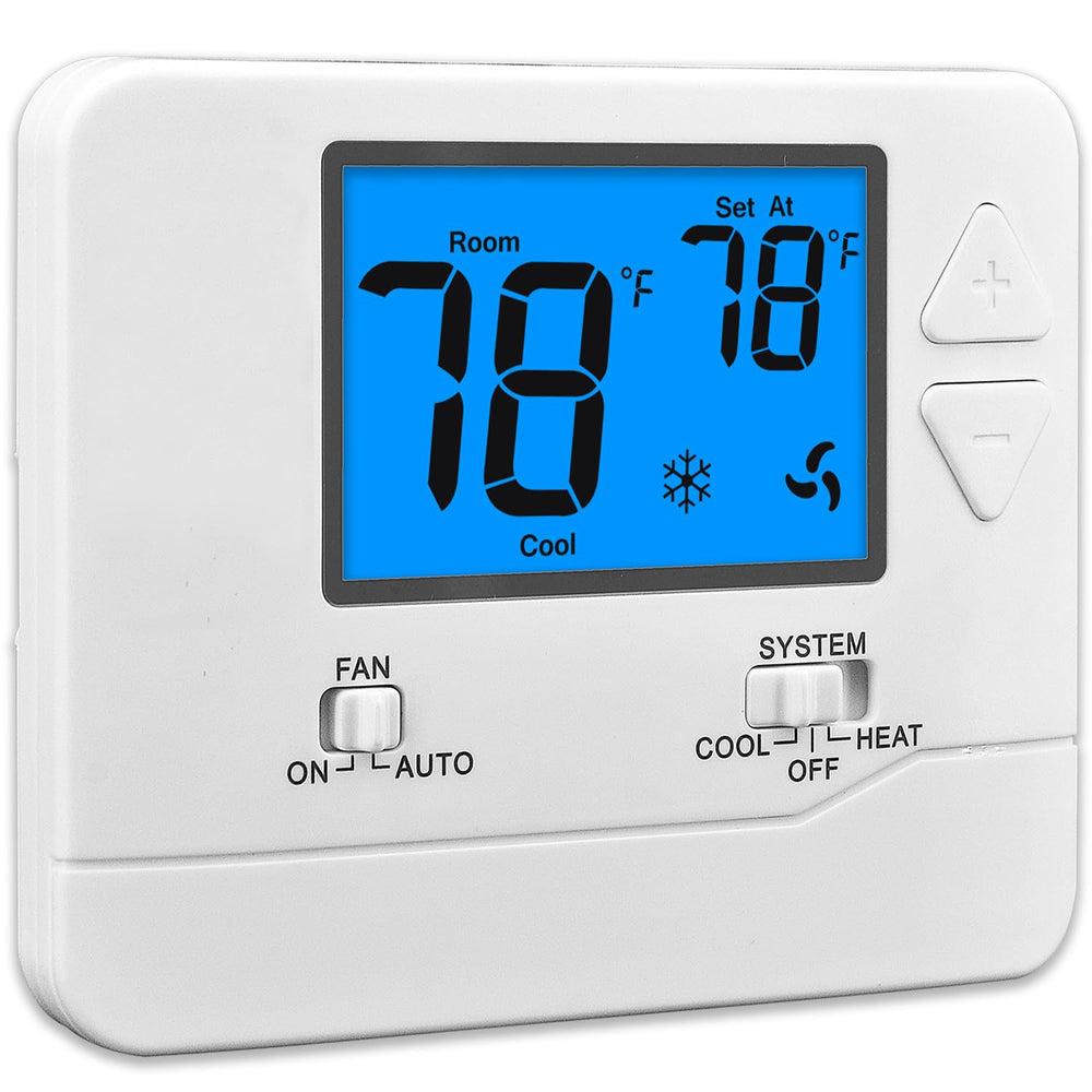 Suuwer termostato frontal con pantalla azul grande que facilita lectura clara