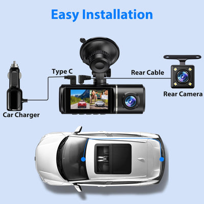 SUVCON comparación de tamaño de la dash cam dentro del coche