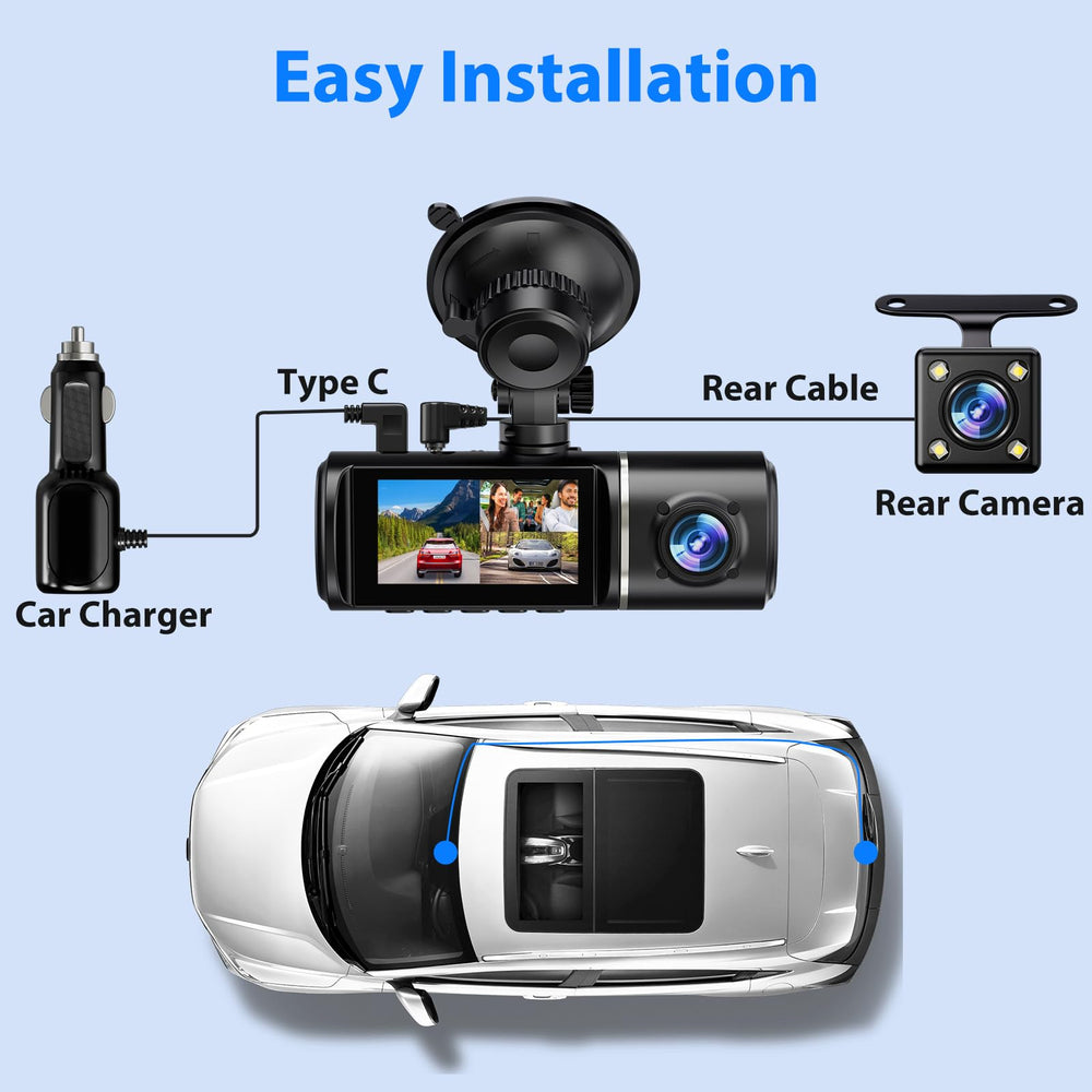 SUVCON comparación de tamaño de la dash cam dentro del coche