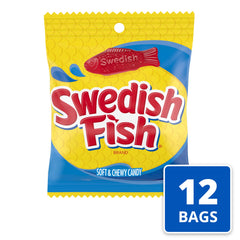 Swedish Fish bolsa abierta mostrando gomitas frescas y coloridas