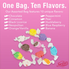 Sweet Candy Company bolsa junto a una regla para escala, muestra tamaño real y cantidad