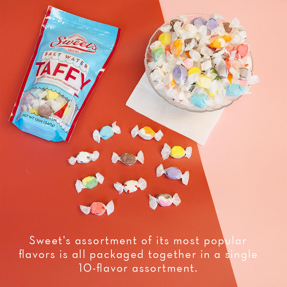Sweet Candy Company surtido de colores sobre fondo neutro, atractivo visual para eventos