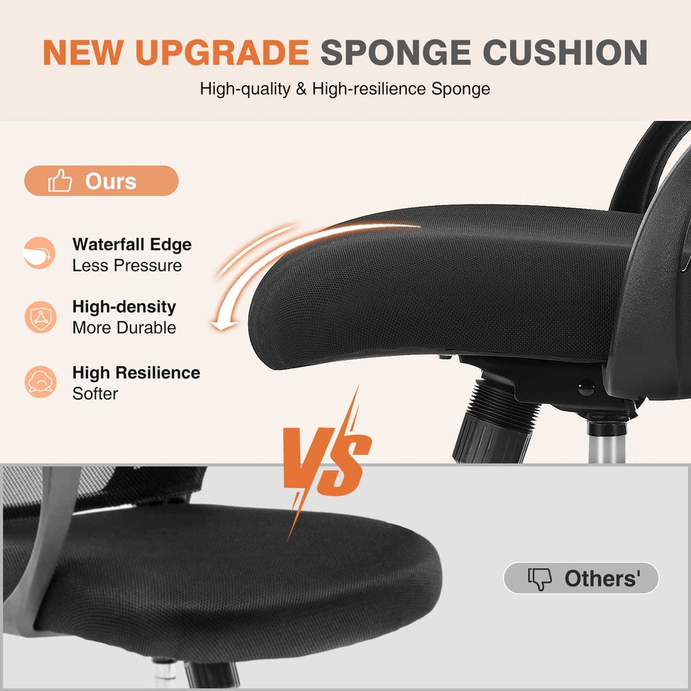 Sweetcrispy chair next to desk showing compact scale and room-saving advantage