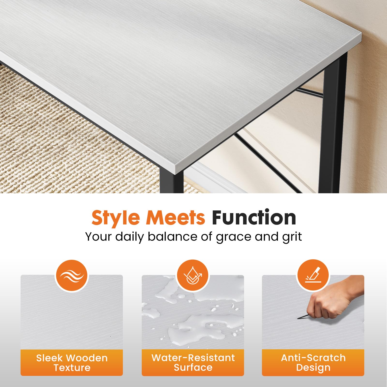 Sweetcrispy escala del escritorio junto a una silla, tamaño ideal para habitaciones
