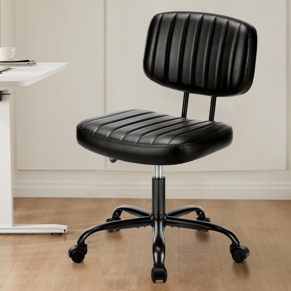 Sweetcrispy chair next to desk to show compact size and scale