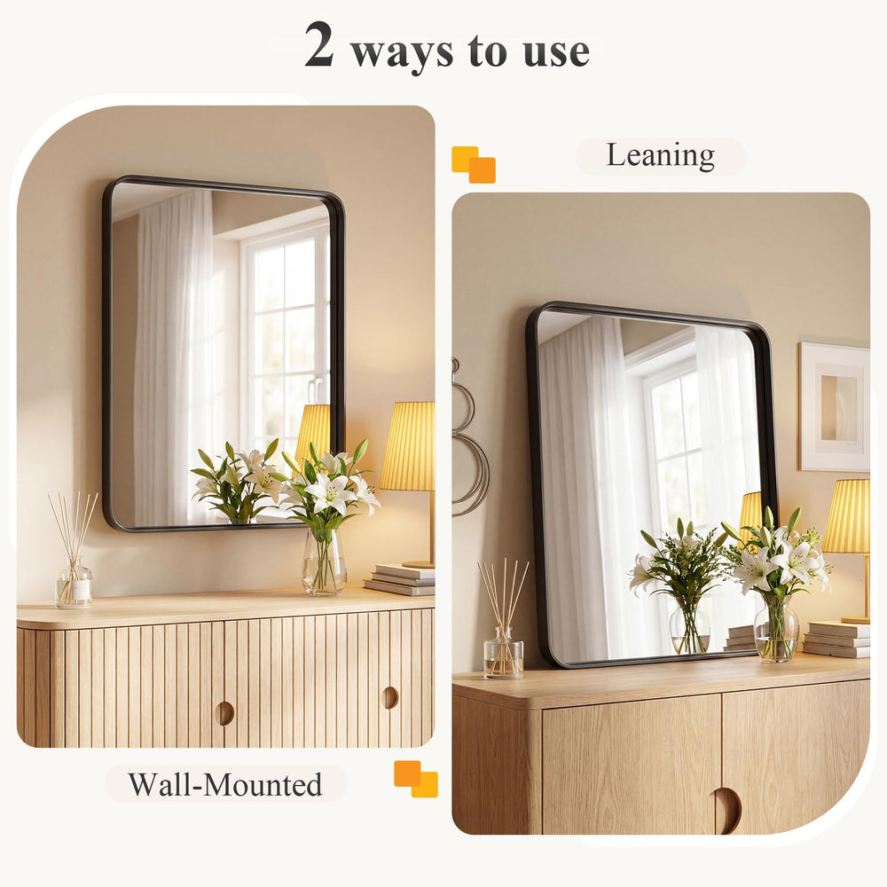 Sweetcrispy mirror shown with person for scale and accurate size understanding