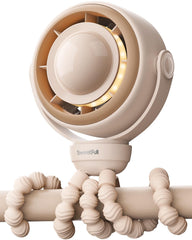 SWEETFULL ventilador frontal marrón mostrando diseño seguro y compacto
