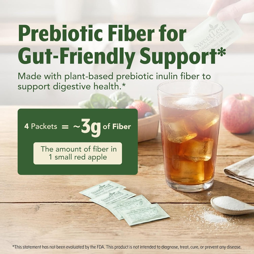 SweetLeaf packet stirred into a smoothie demonstrating cold beverage use