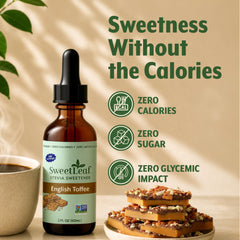 SweetLeaf vertido sobre café con leche, aporta sabor toffee