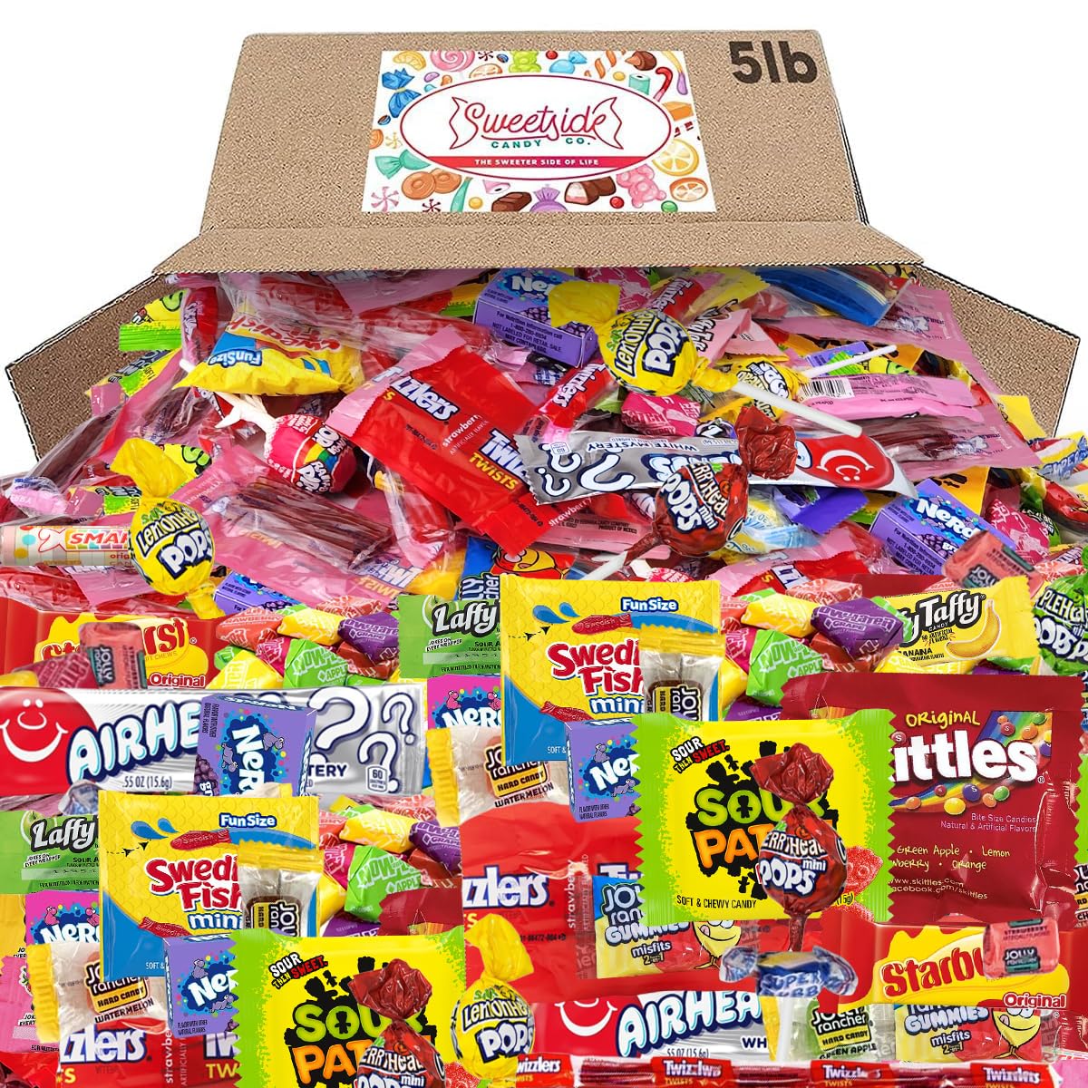 SWEETSIDE CANDY CO. bolsa frontal con 5 lb de caramelos surtidos listos para fiestas
