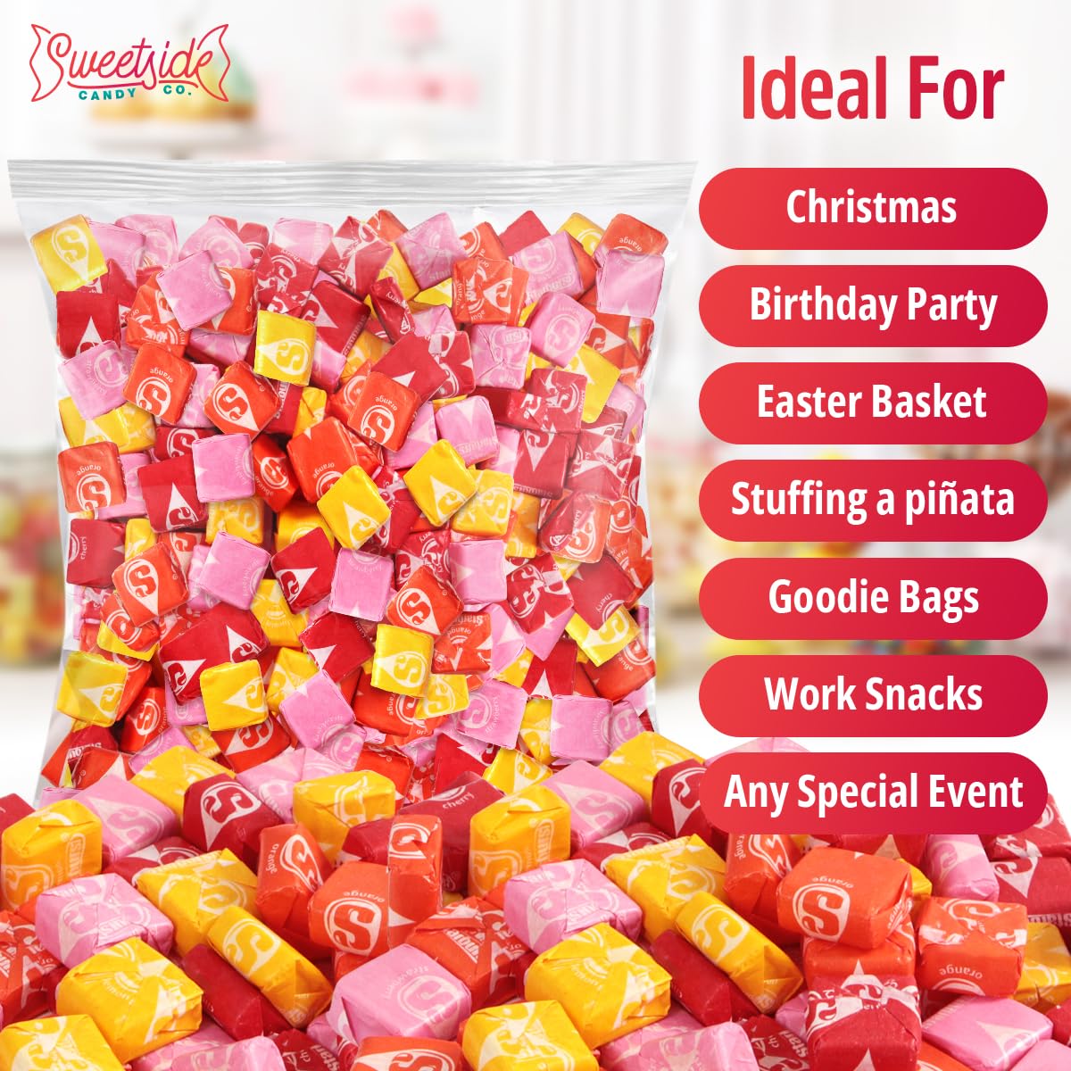 SWEETSIDE CANDY CO. piezas envueltas individualmente para higiene y transporte