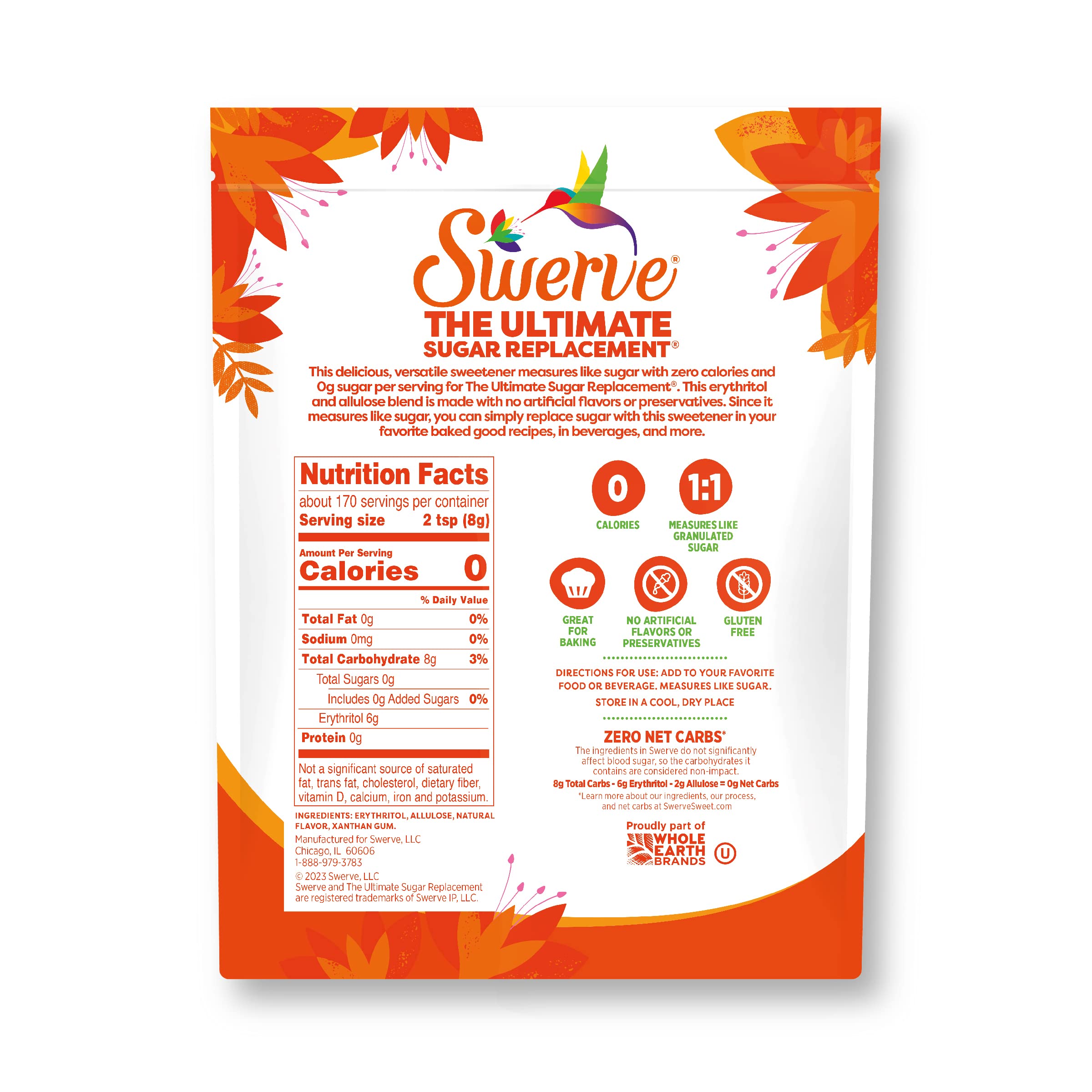 Close-up of Swerve granular texture highlighting sugar-like crystals and baking benefit