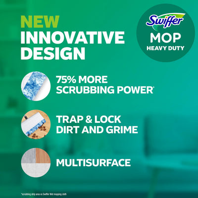 Swiffer detalle de la franja de fregado que remueve manchas difíciles, mayor eficacia