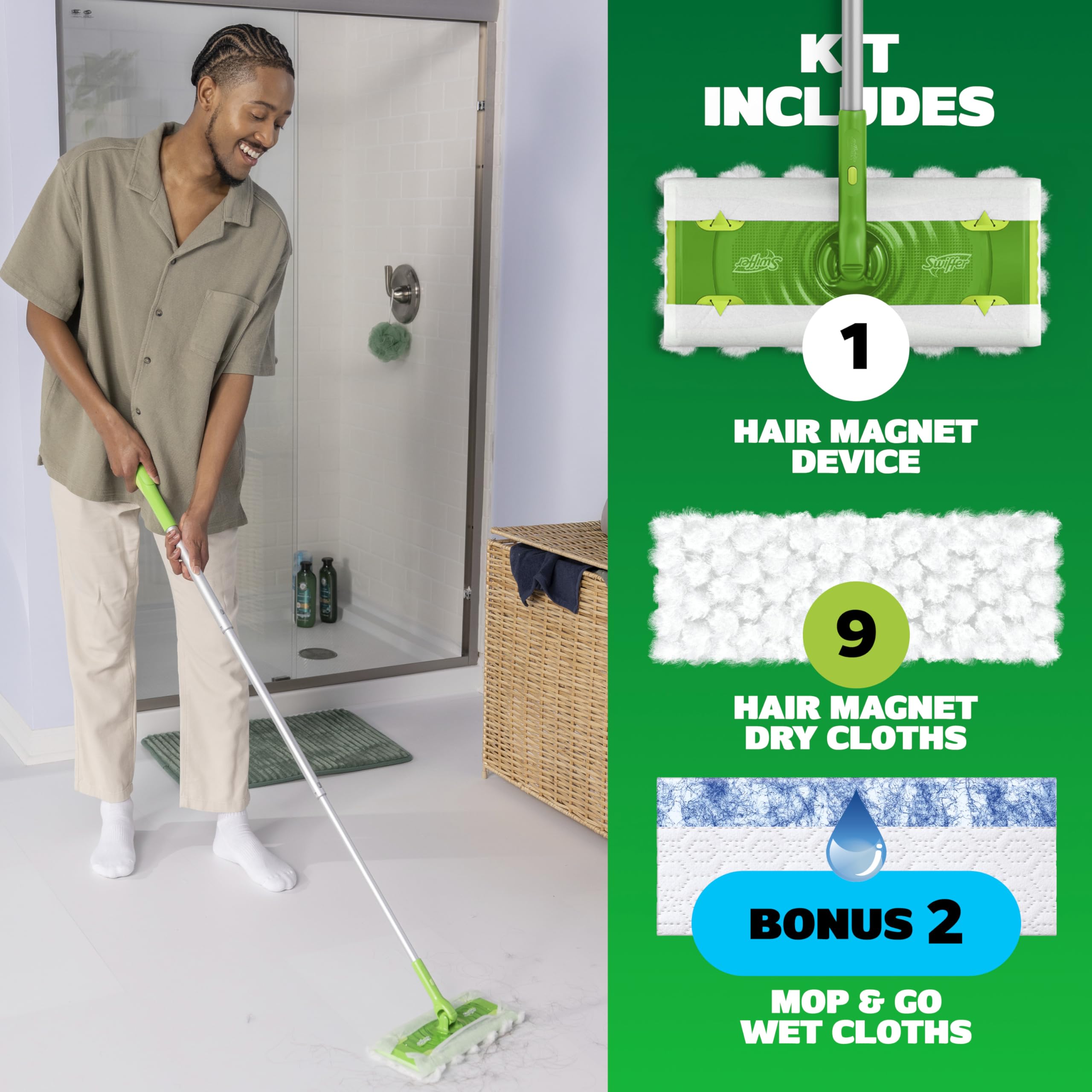 Ambiente doméstico con Swiffer en uso para suelos limpios y ordenados