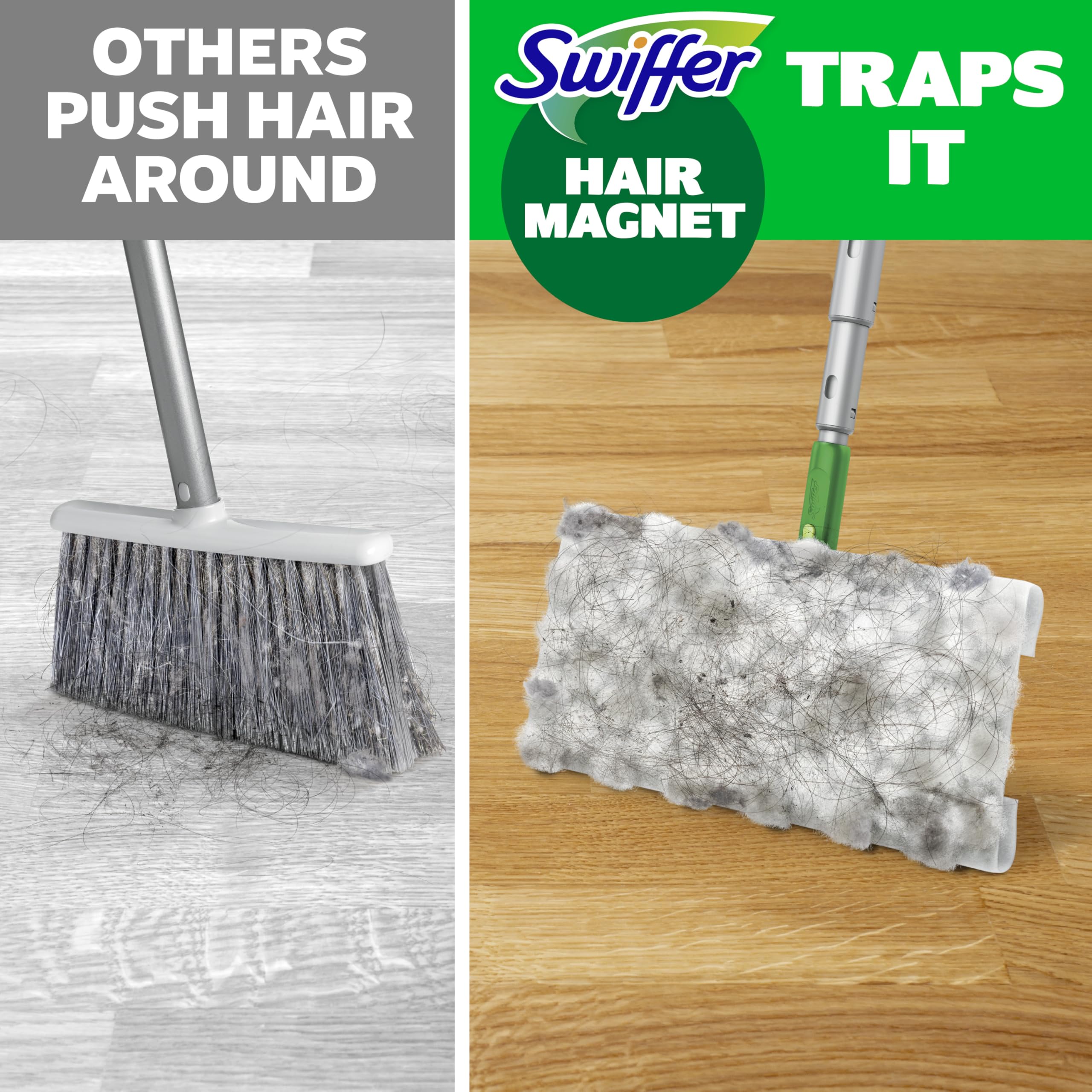 Swiffer plegado dentro de un armario, almacenamiento compacto Swiffer