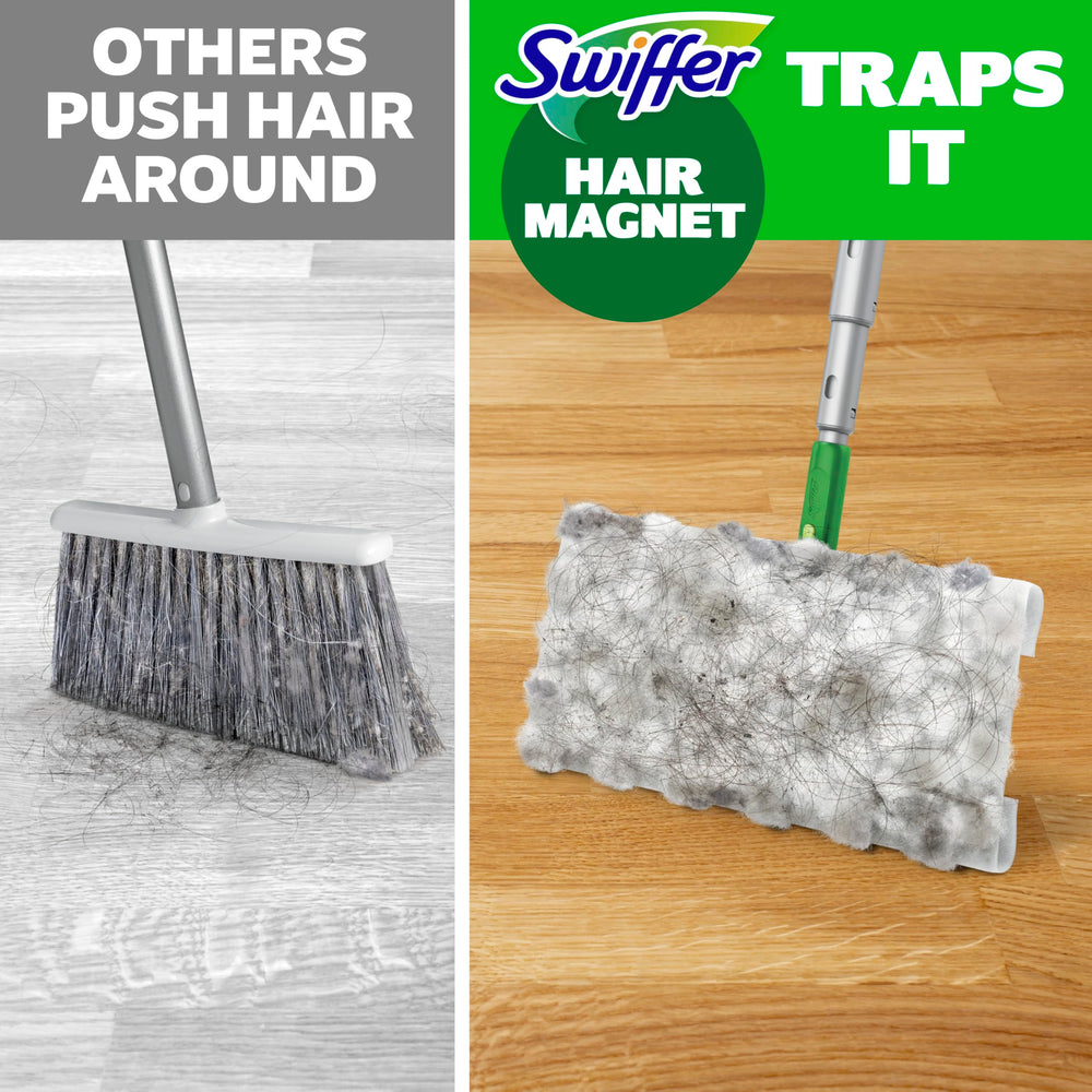 Swiffer plegado dentro de un armario, almacenamiento compacto Swiffer