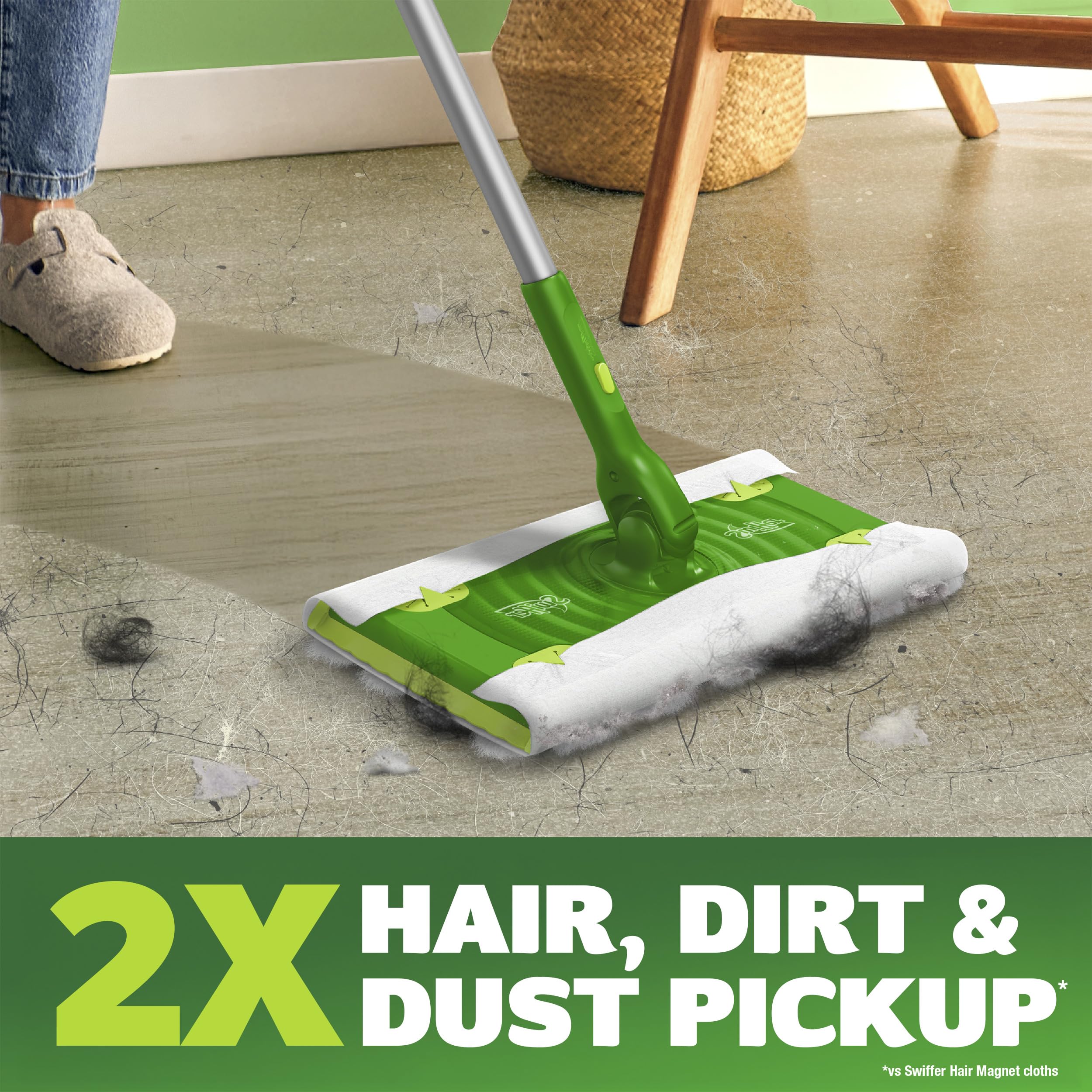 Swiffer con palo plegable, ahorro de espacio Swiffer