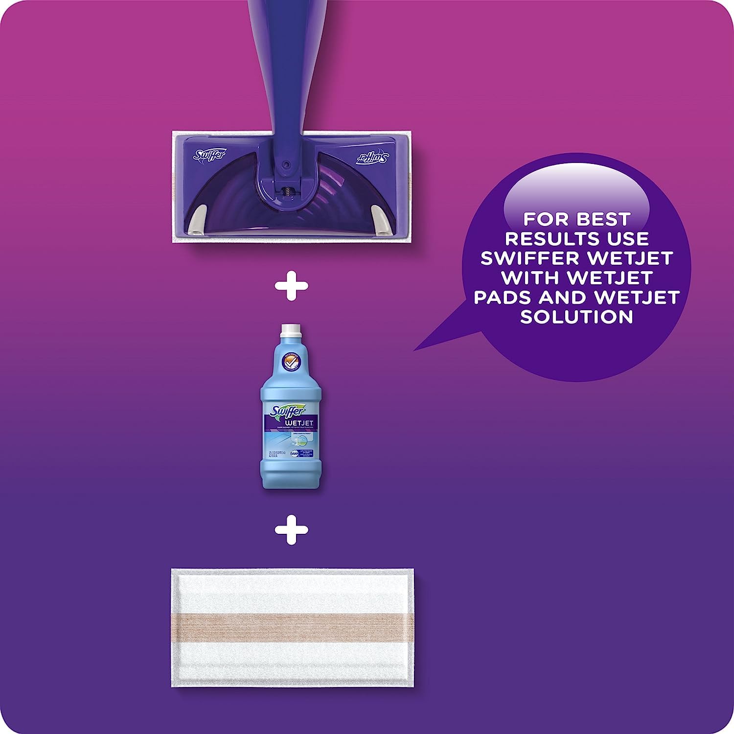 Close-up of Swiffer lavender solution texture showing cleaning power