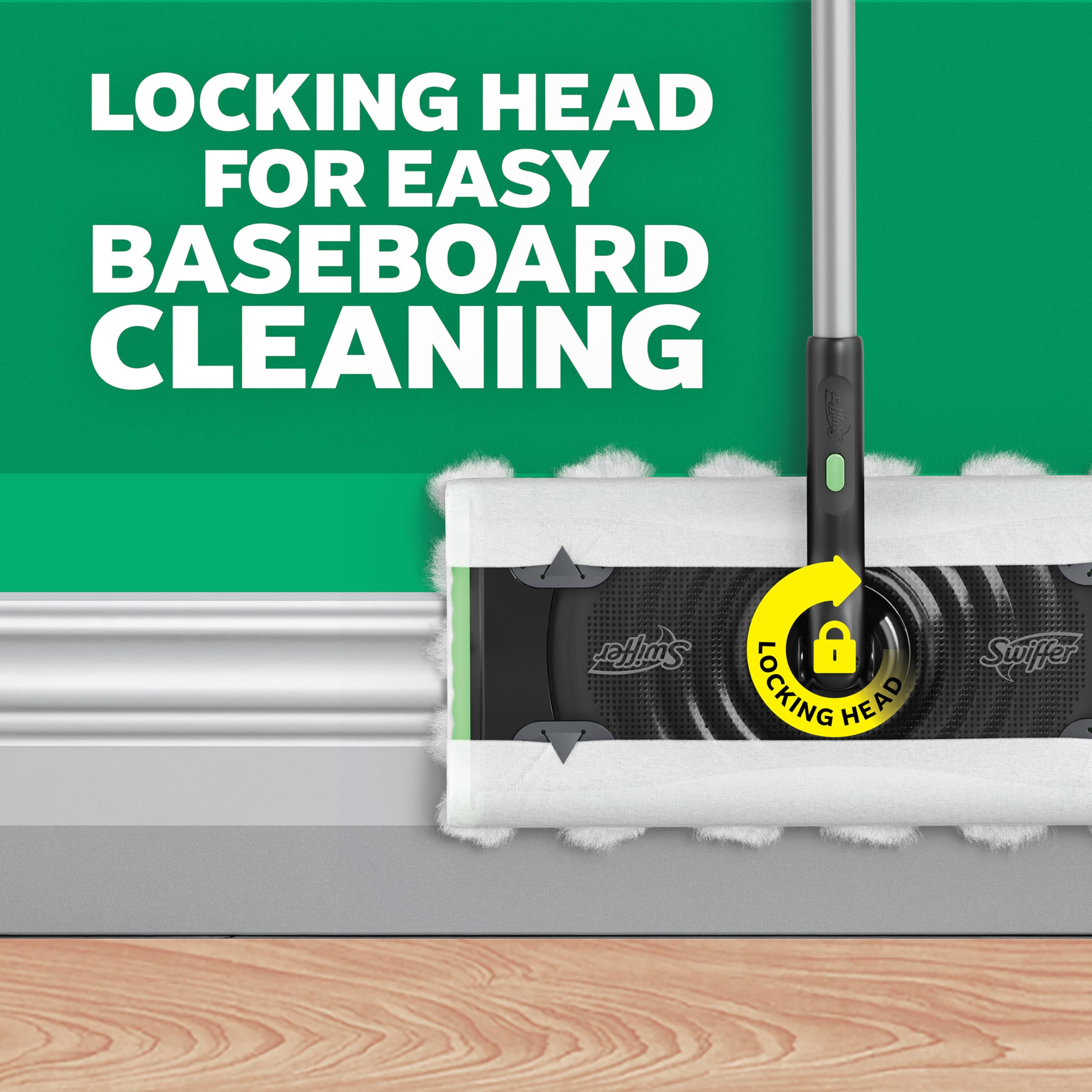 Swiffer uso en apartamento demostrando limpieza rápida y sin cubos