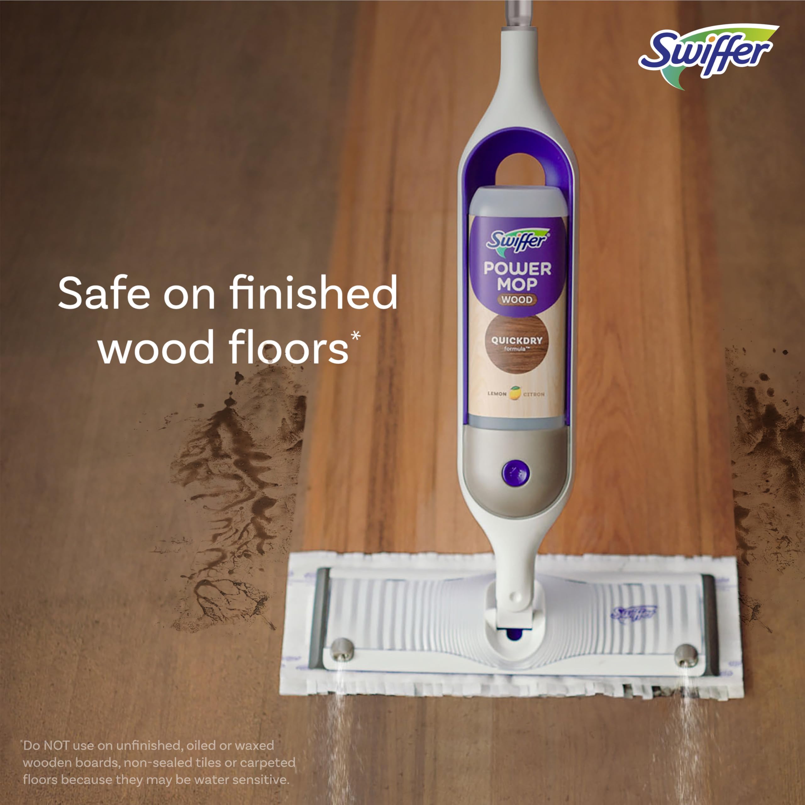 Swiffer kit completo embalaje con pads, solución y pilas incluidas